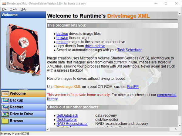 [Win] DriveImage XML : 备份恢复磁盘分区