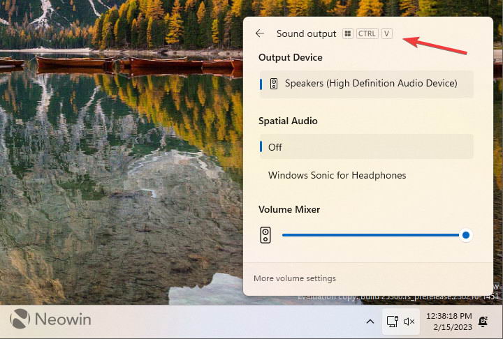 新版Windows 11增加了一个音量混合器的快捷方式
