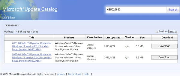微软Windows 11 22H2 KB5029863 补丁下载插图