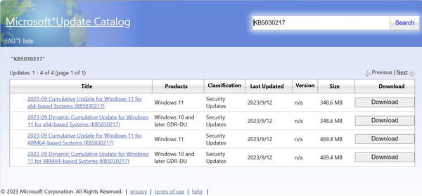 Windows 11 22H2 (KB5030219) 和 21H2 (KB5030217) 补丁下载