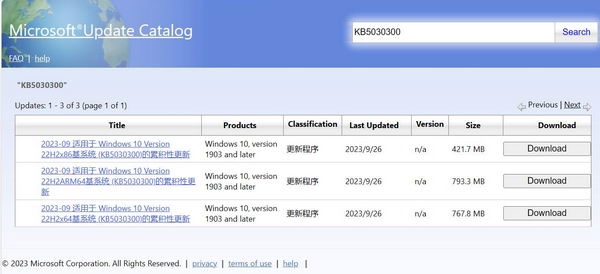Windows 10 22H2 非安全更新 19045.3516 KB5030300 下载