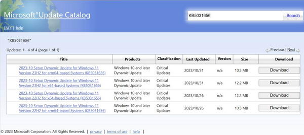 微软发布首个Windows 11 23H2 KB5031656补丁下载 - 主要改进设置插图
