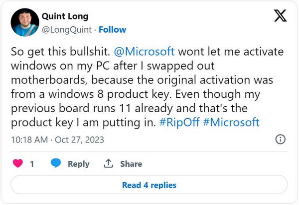 微软调查升级 PC 中突然出现的 Windows 激活问题插图1