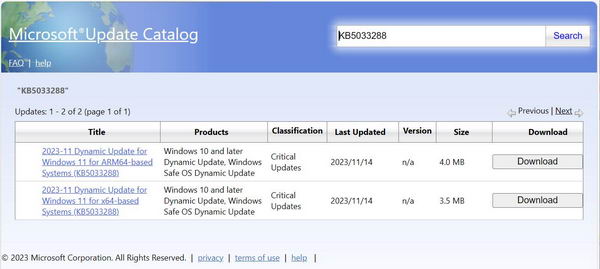 Windows 11 21H2 KB5033288 补丁下载 - 改进了 WinRE