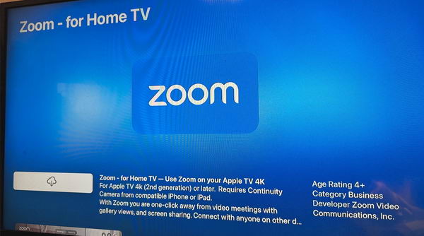 适用于 Apple TV 的 Zoom 应用程序亮相 App Store