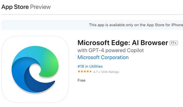微软将安卓和 iOS 上的 Edge 更名为 
