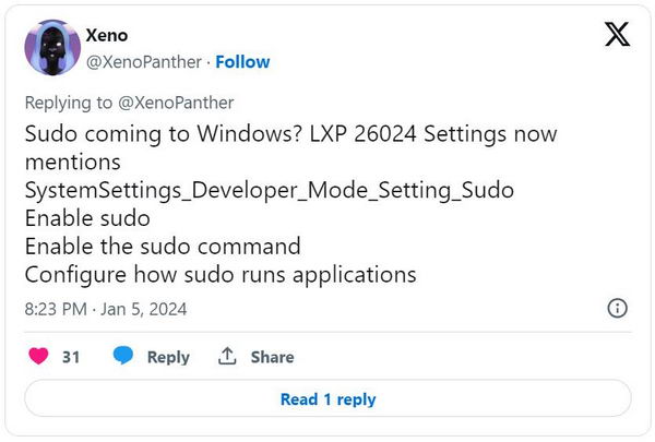 Windows 11 现在可以使用 sudo 命令了插图