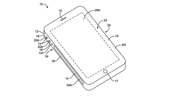 专利显示未来的 iPhone 可能会在边框配备显示屏和控制按钮