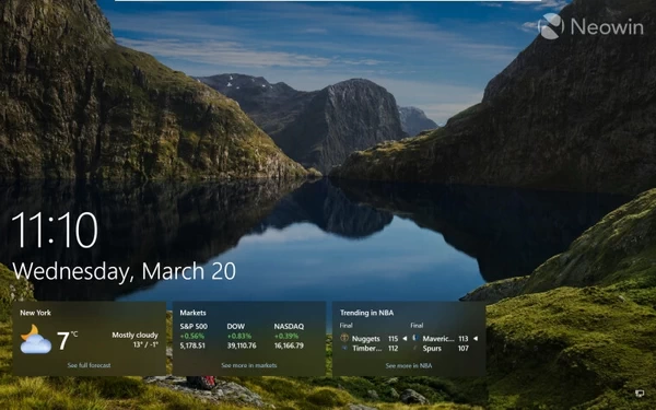 微软在 Windows 10 锁屏界面添加更多小部件功能插图