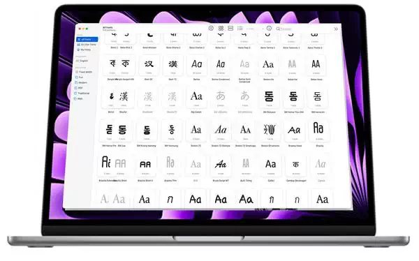 如何在 macOS Sonoma 中添加字体插图